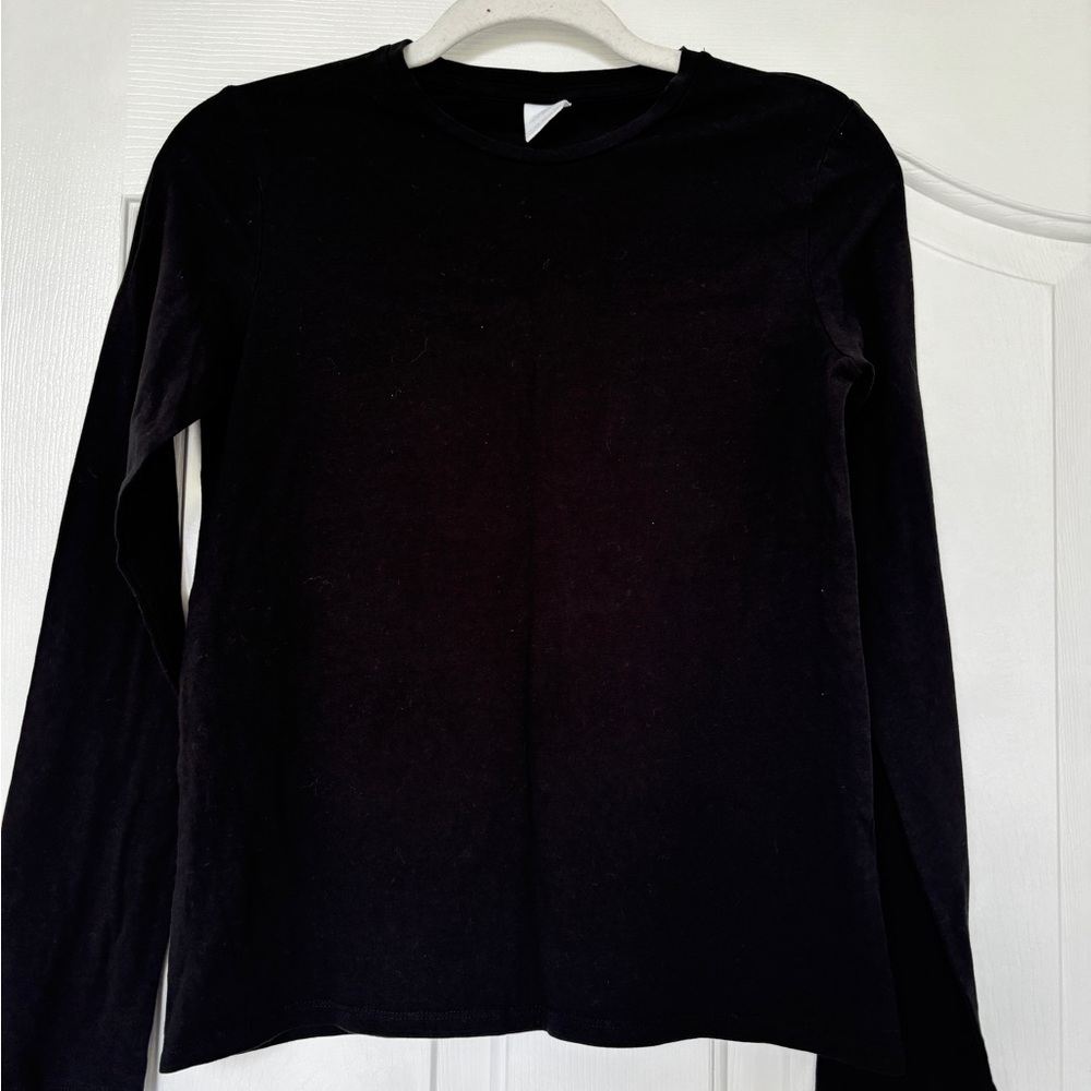 Zara Black Crewneck Long Sleeve Top